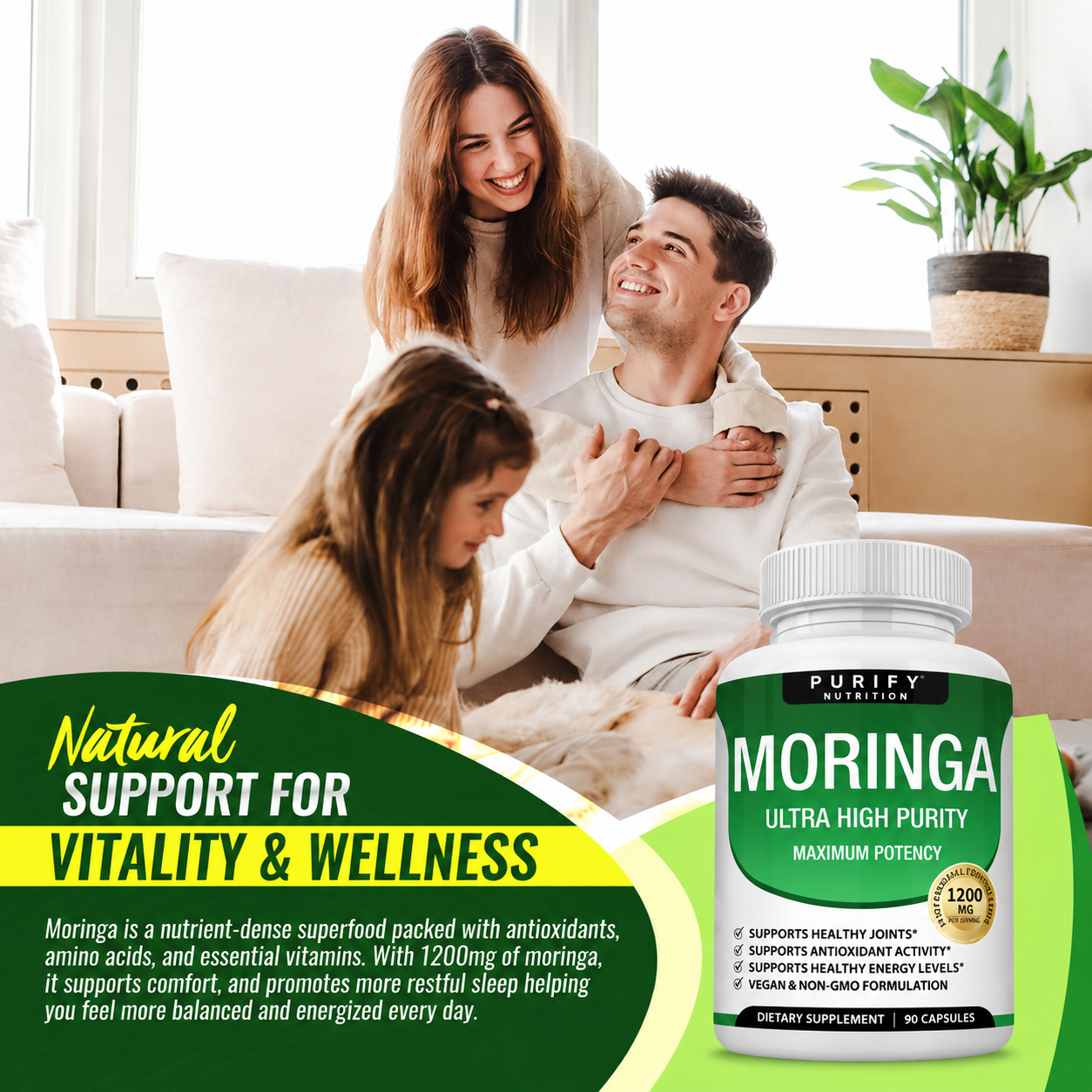 Purify Moringa Capsules 1200mg