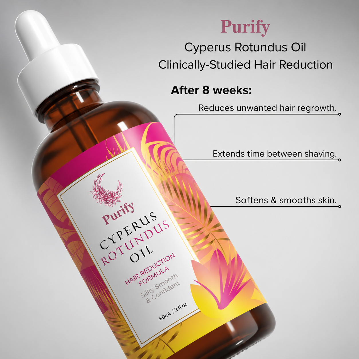 Cyperus Rotundus Oil for Natural Hair Reduction